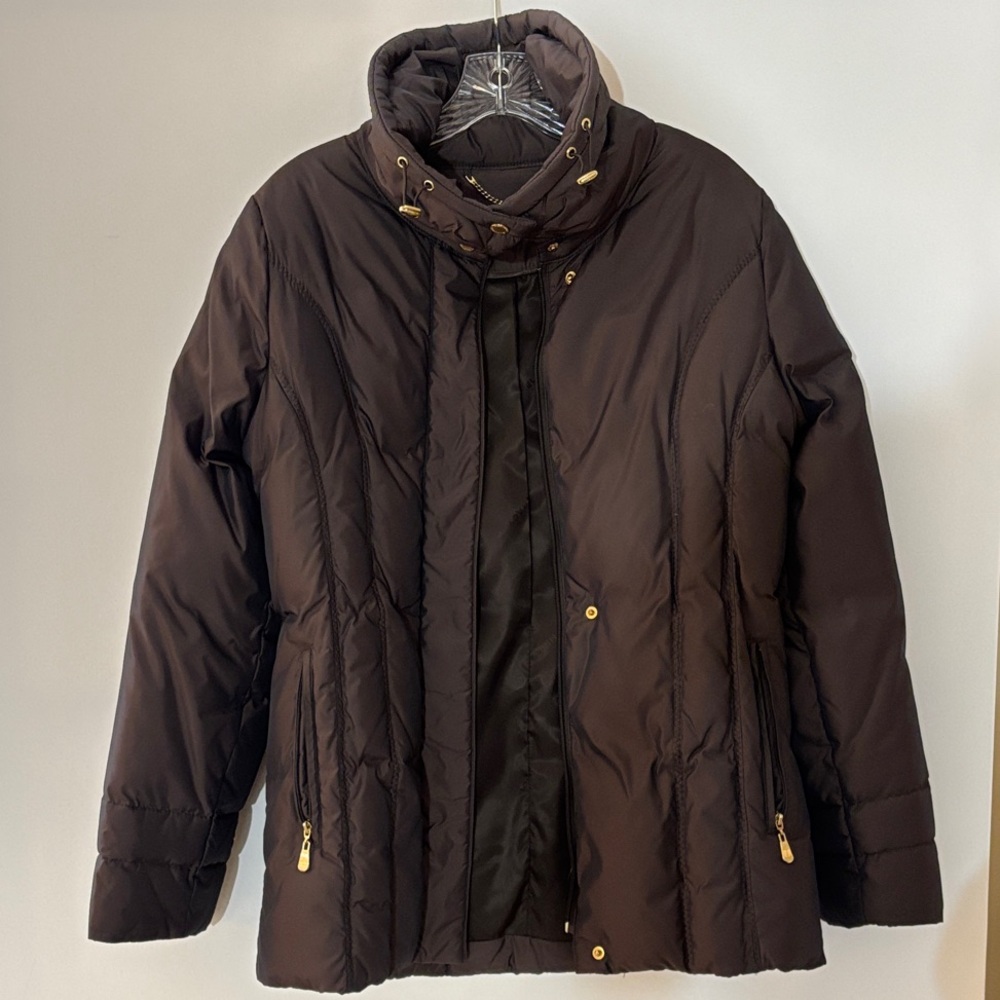 Copper Ellen Tracy Quilted Jacket with Gold Accents